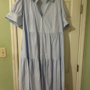 Crown & Ivy Blue Striped Women's Dress